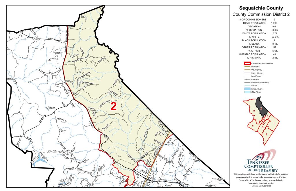 Sequatchie County Commission district map — District 2
