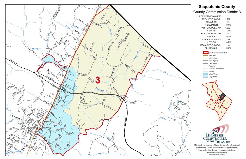 Sequatchie County Commission district map — District 3