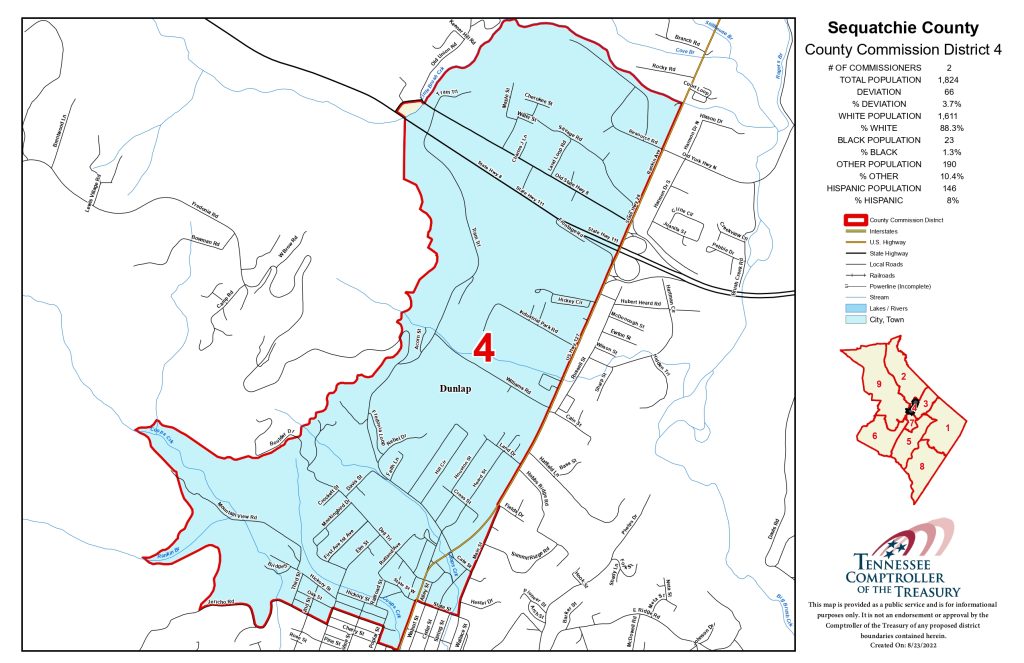 Sequatchie County Commission district map — District 4