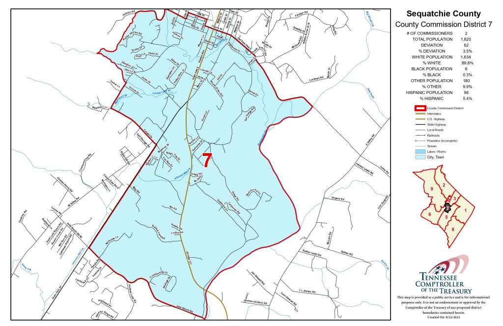 Sequatchie County Commission district map — District 7