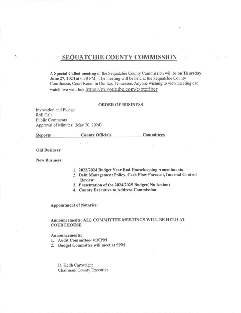 Featured image for: Special Call Commission meeting